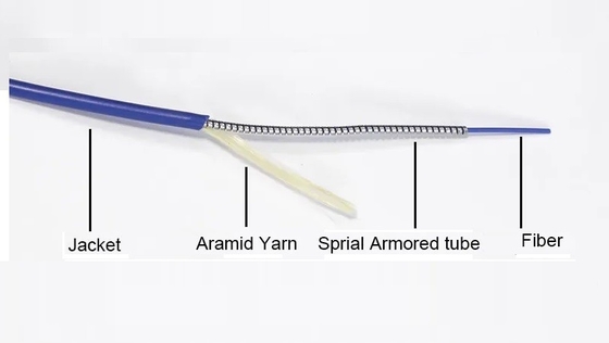 Armored Fiber Optic Patch Cord LC To SC 3mm 2mm Single Mode Simplex Fiber Optic Armroed Patch Cable