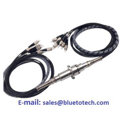 Obrotowe złącza światłowodowe Obrotowe pierścienie ślizgowe światłowodowe 7-włóknowe złącze FC Model pojedynczy Długa żywotność Czarny kabel